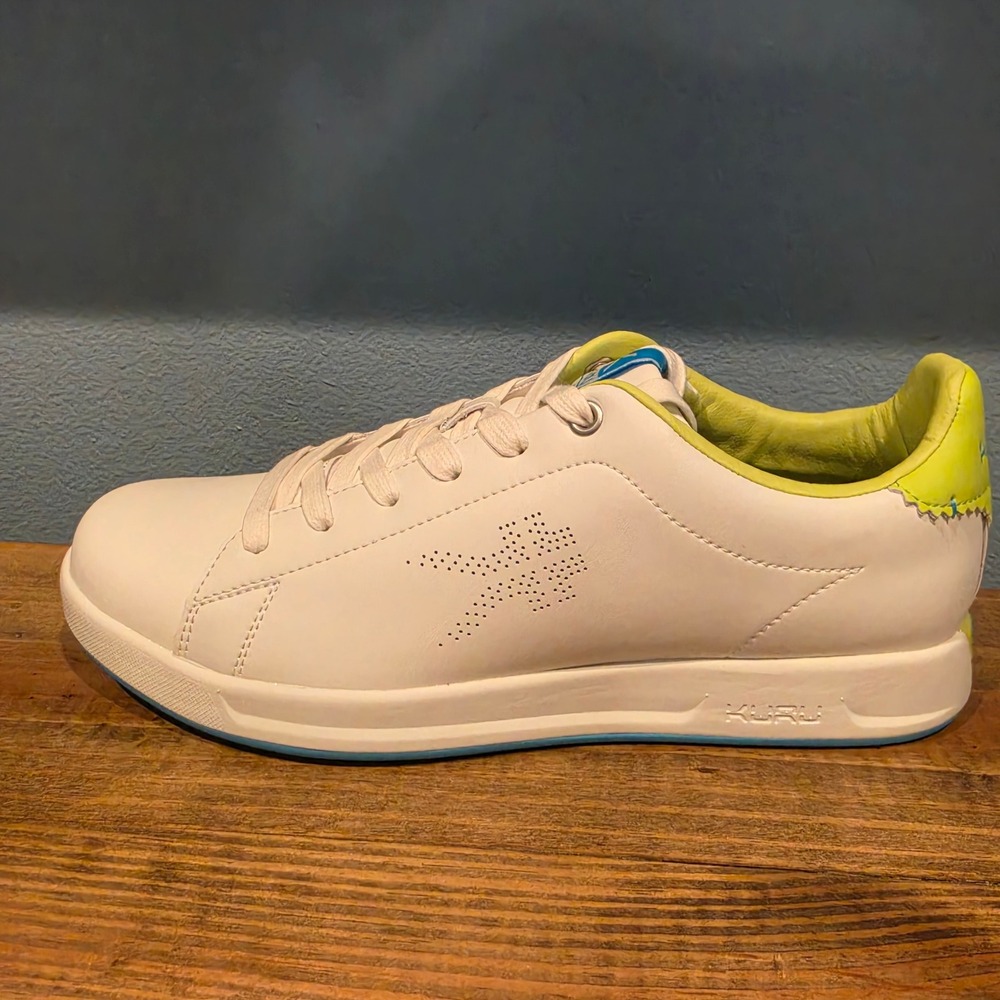 Kuru Womens Roam Court Sneakers White Lime Blue Leather  Comfort Shoes 10 - Picture 8 of 11